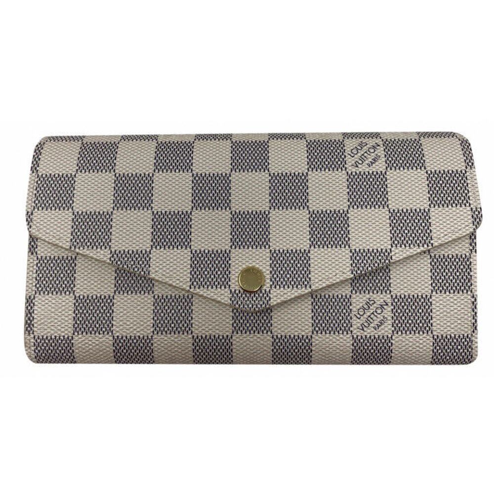 LOUIS VUITTON Damier Azur Sarah Wallet White